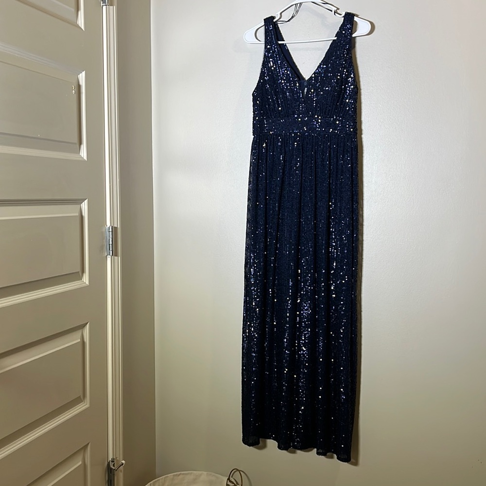 Navy Blue Maxi Dress w/ Sequence